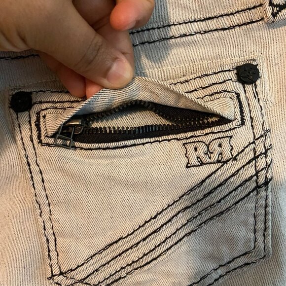 Rock Revival Maple Skinny Women Size 25 Light Wash Distressed Ripped Pockets - Picture 15 of 16